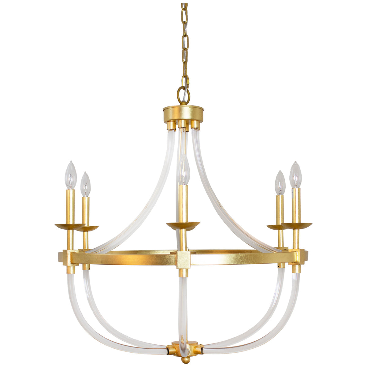 Worlds Away 6-Light Chandelier with Acrylic Frame