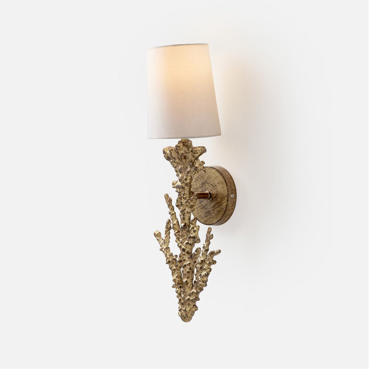 Made Goods Galilea Coral Torch Sconce with Shade