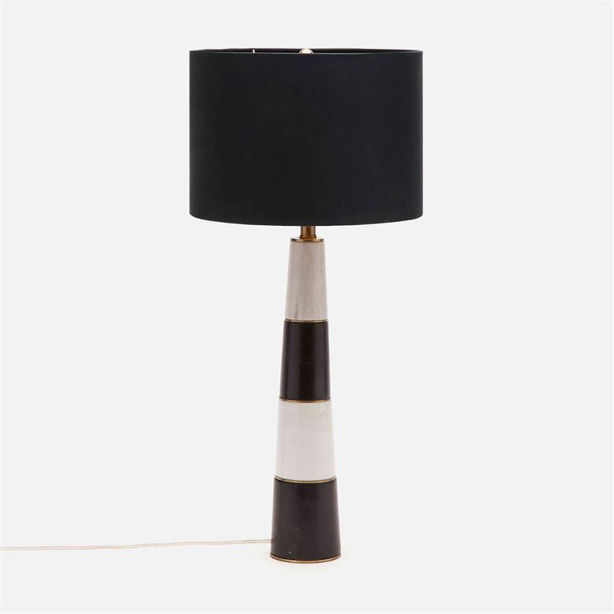 Made Goods Marit Tapered Striped Marble Table Lamp
