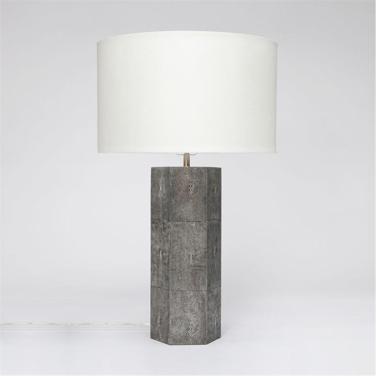 Made Goods Poston Large Hexagonal Realistic Faux Shagreen Table Lamp