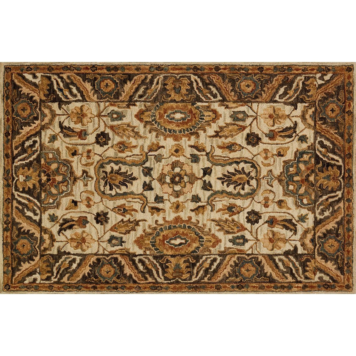 Loloi Victoria VK-02 Ivory and Dark Taupe Rug