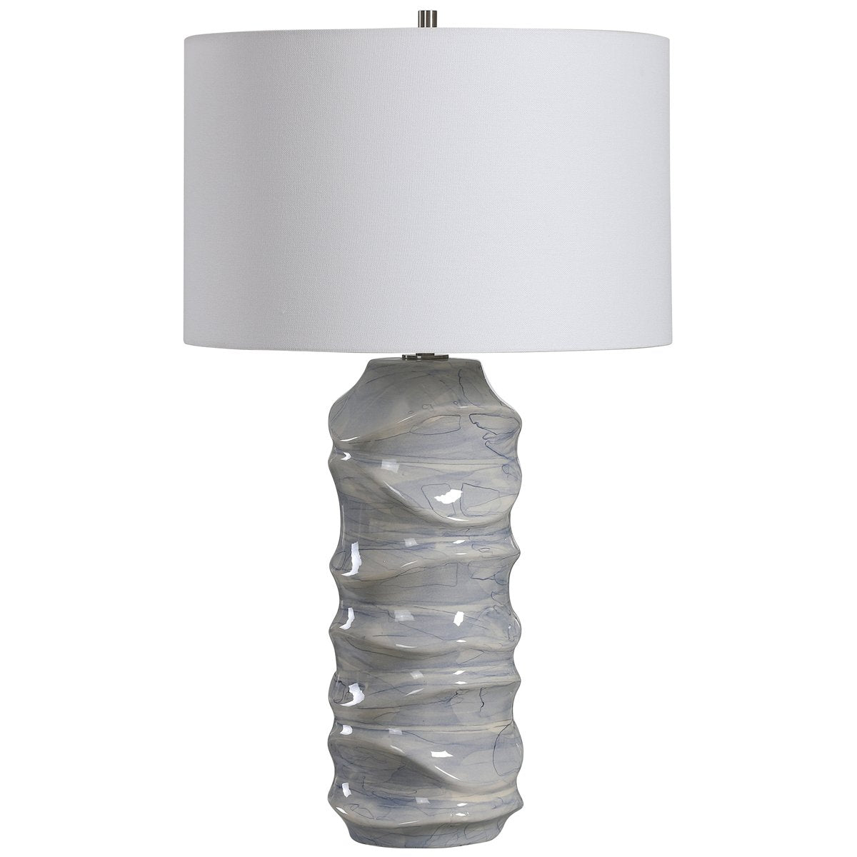 Uttermost Waves Blue and White Table Lamp