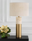 Uttermost Gravitas Elegant Brass and Stone Lamp