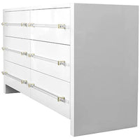 Worlds Away Luke Six Drawers Chest in Glossy White Lacquer Finish