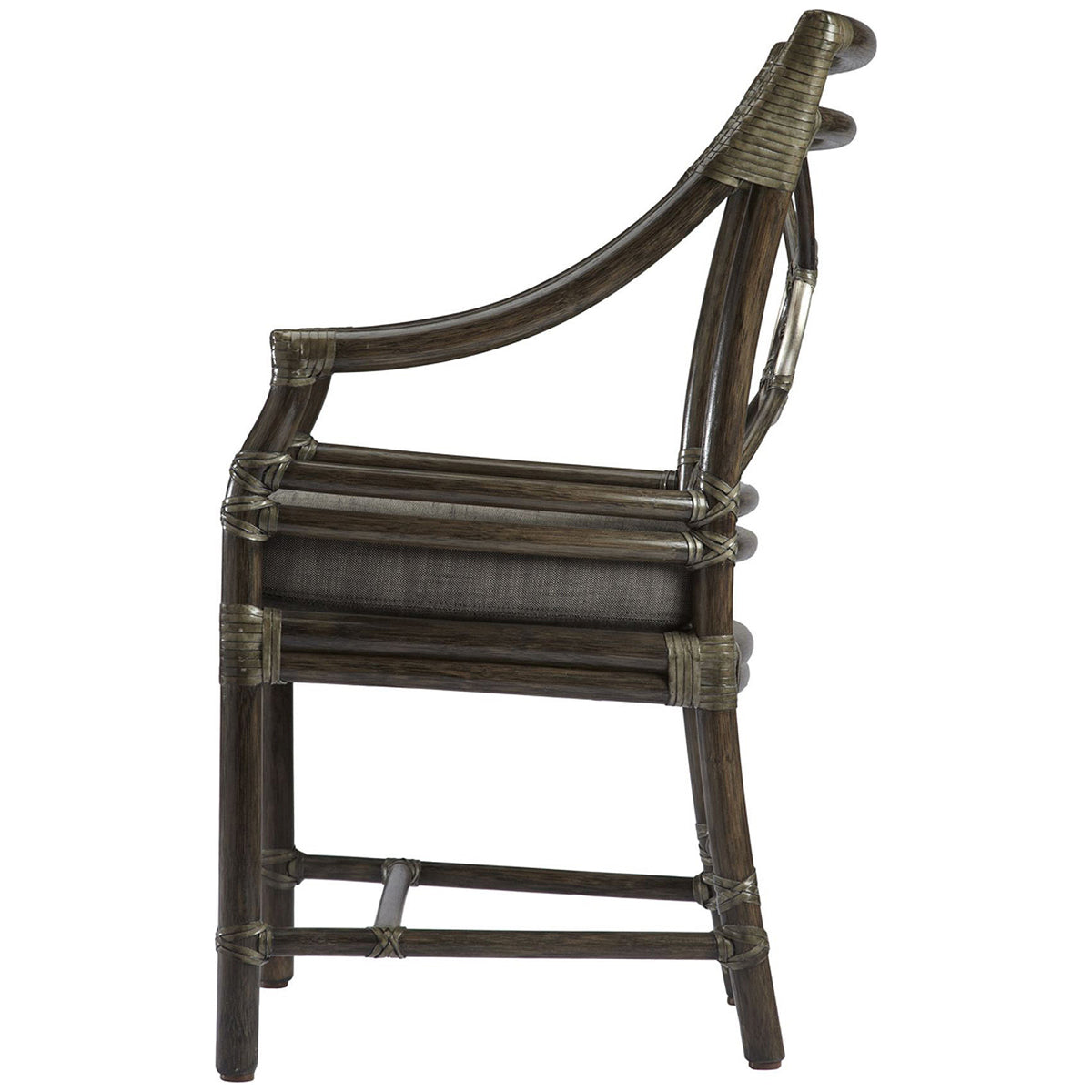 Baker Furniture Rattan Target Arm Chair MCM59