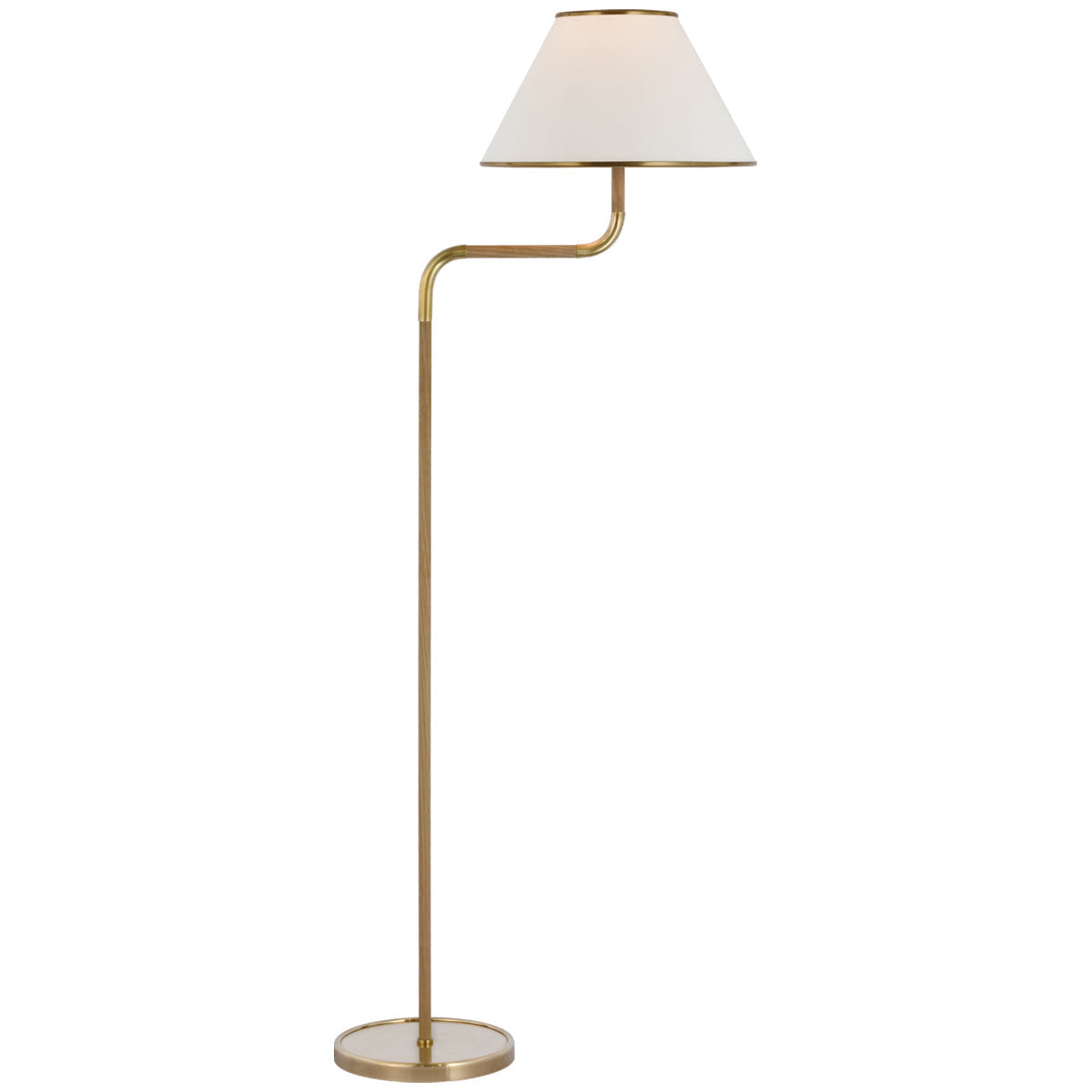 Visual Comfort Rigby Medium Bridge Arm Floor Lamp with Linen Shade