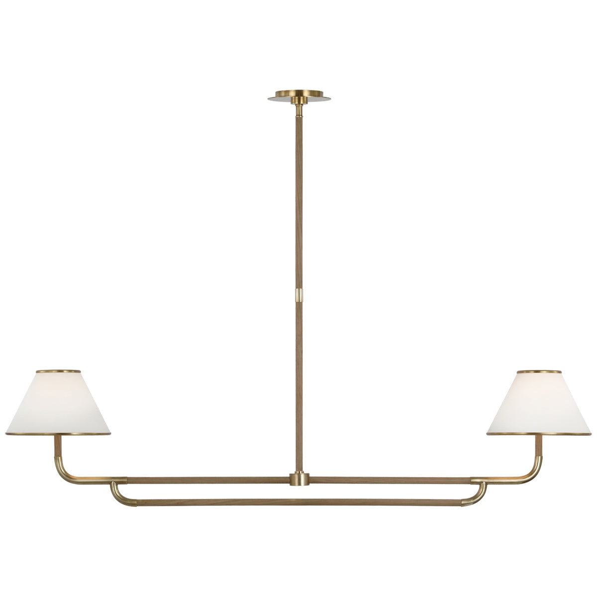 Visual Comfort Rigby Large Linear Chandelier with Linen Shade