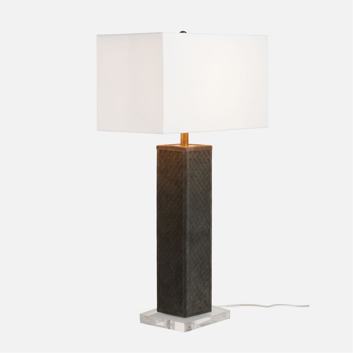 Made Goods Truman Suede-Covered Column Table Lamp