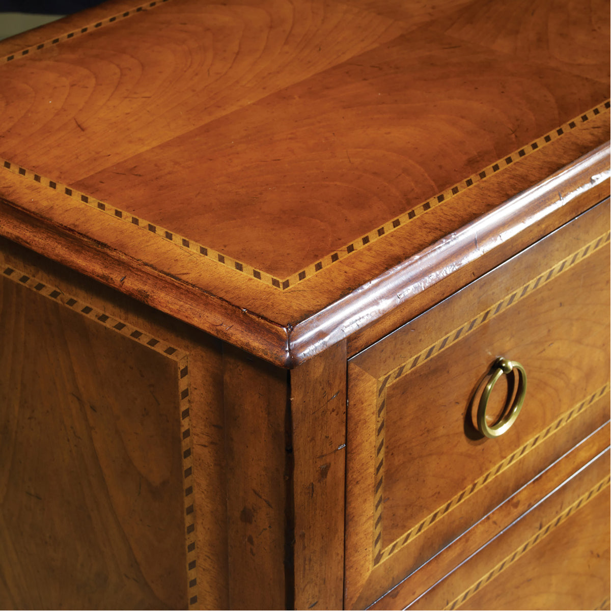 Modern History 2-Drawer Fruitwood Commode