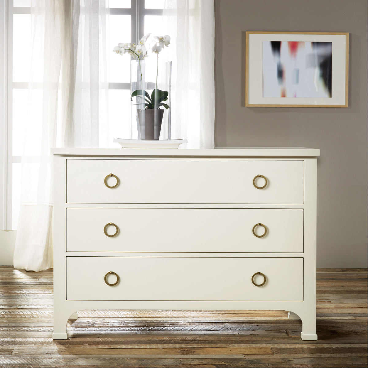 Modern History 3-Drawer Painted Commode