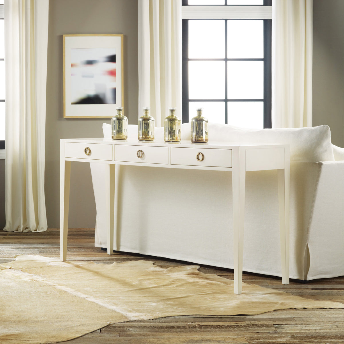 Modern History Painted 3-Drawer Console Table