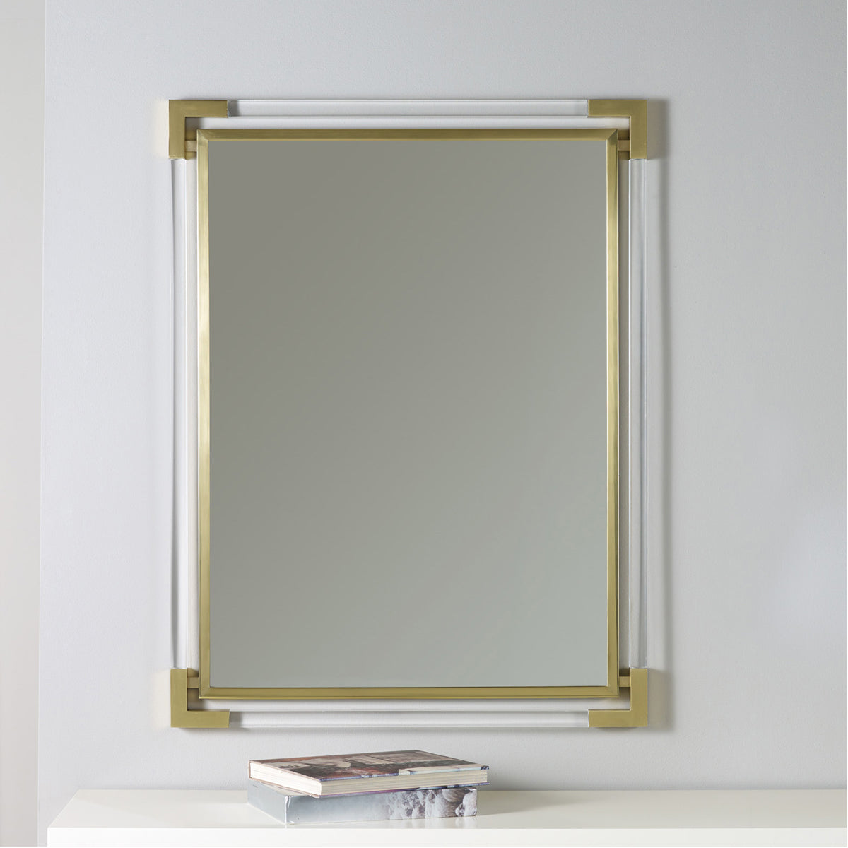 Modern History Brass Mirror with Plexi
