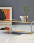 Modern History Sculpture Cocktail Table - Antique Brass