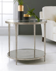 Modern History Small Sculpture Round End Table