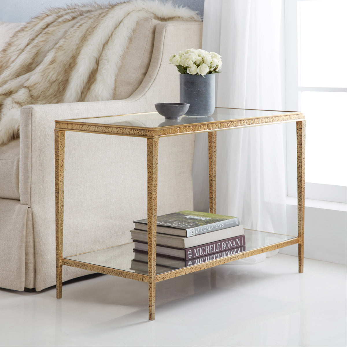 Modern History Sculpture Side Table