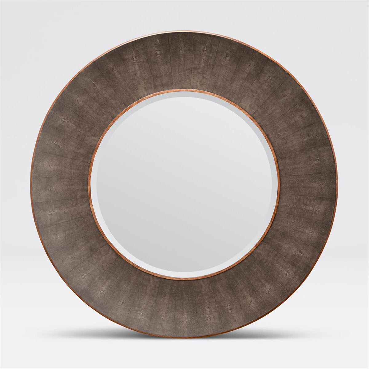 Made Goods Armond Round Realistic Faux Shagreen Mirror in Veneer