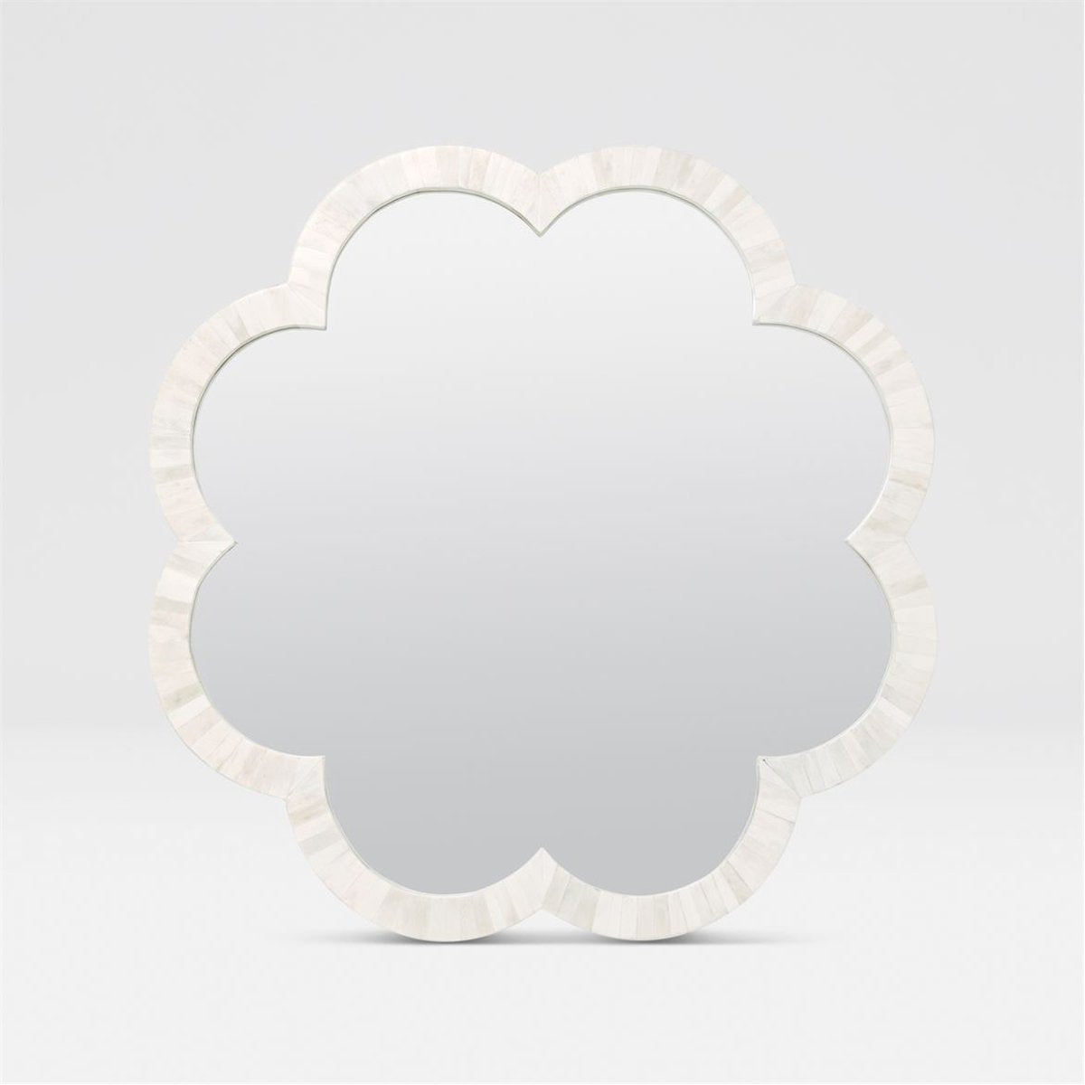 Made Goods Fiona Graphic Flower Mirror in Natural Bone