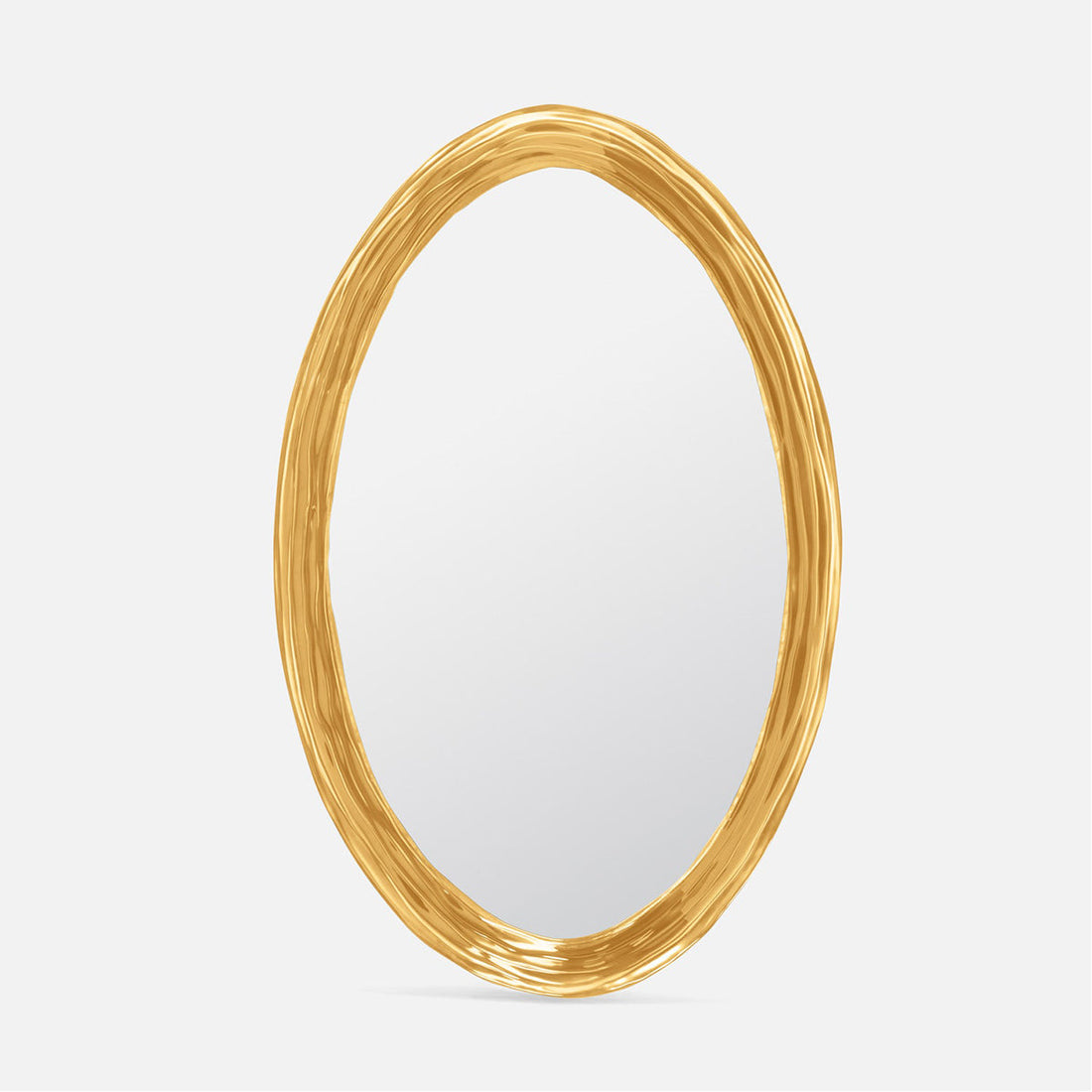 Made Goods Hetty Oval Mirror in Chamomile Translucent Resin