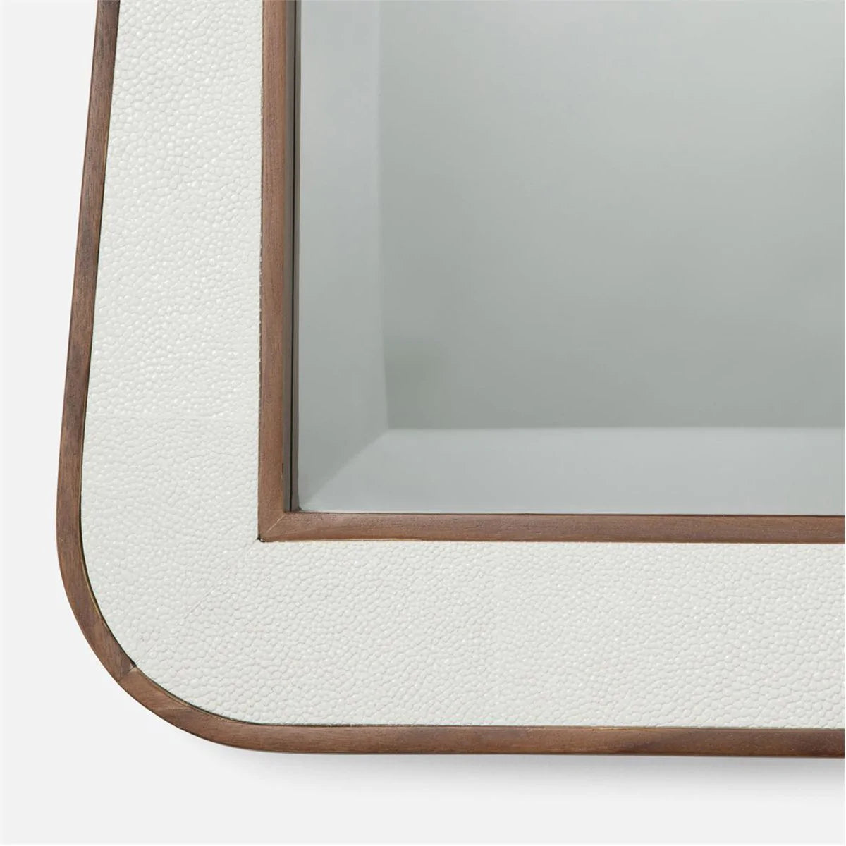 Made Goods Kennedy Shagreen with Wood Border Mirror