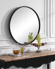 Uttermost Belham Round Iron Mirror