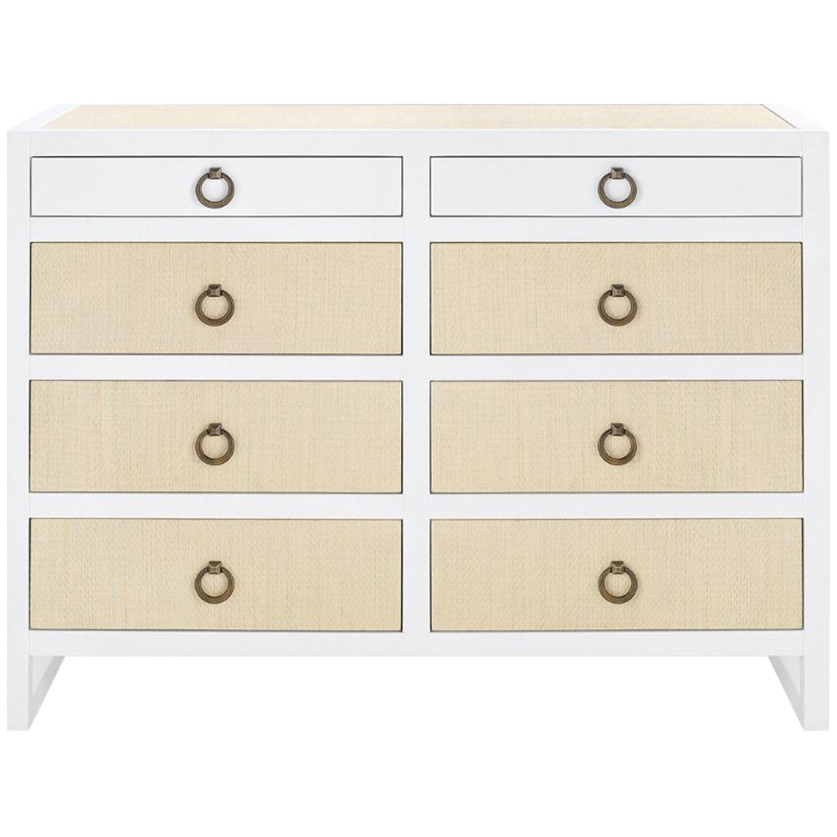 Villa & House Mallet 8-Drawer White Dresser with Benedict Ring Pull