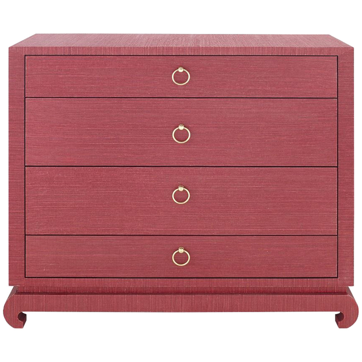 Villa & House Ming Large 4-Drawer Dresser, Red