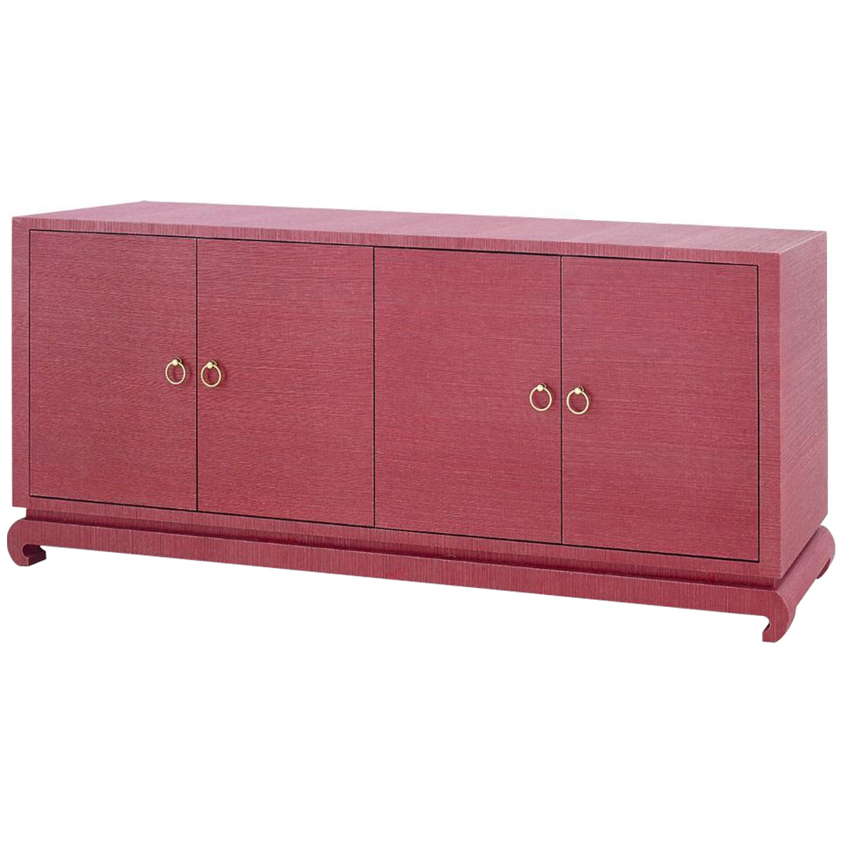 Villa &amp; House Meredith Extra Large 4-Door Cabinet, Red