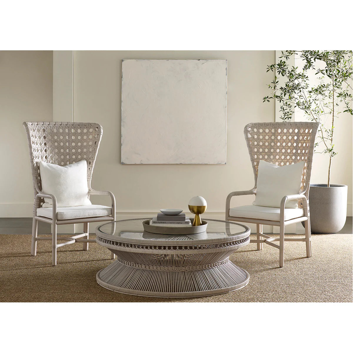 Baker Furniture Exalt Host Chair MCM144, Naturale