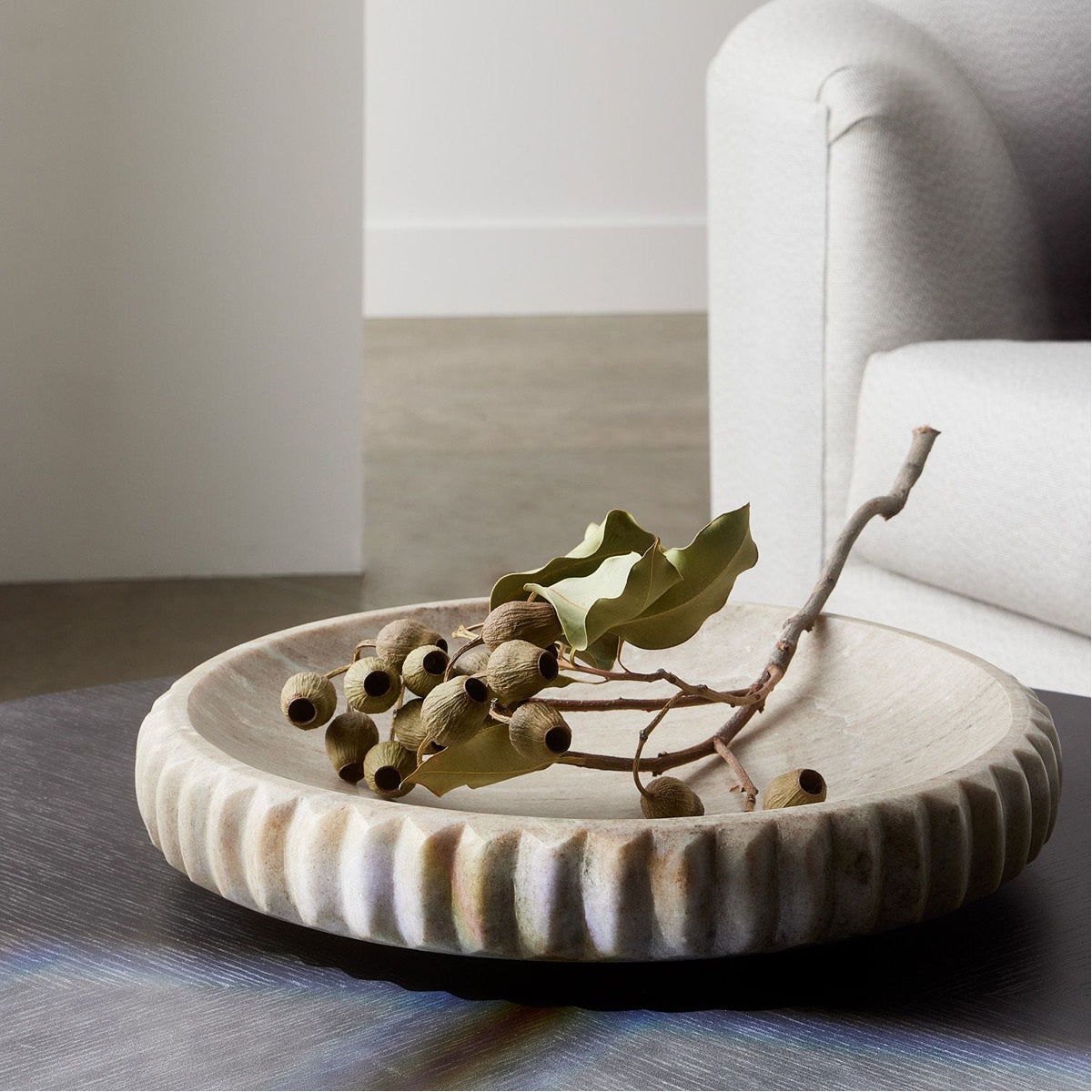 Made Goods Analia Round Marble Outdoor Tray