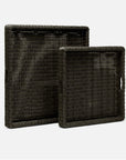 Made Goods Avani Faux Wicker Xl Square Outdoor Tray, 2-Piece Set