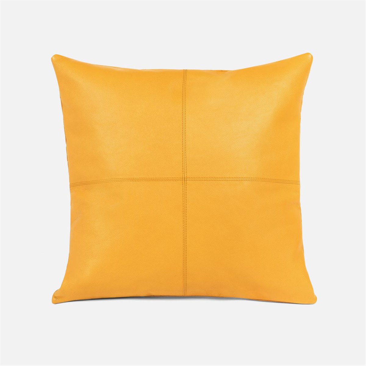 Made Goods Blakely Marigold Full-Grain Leather Pillows, Set of 2