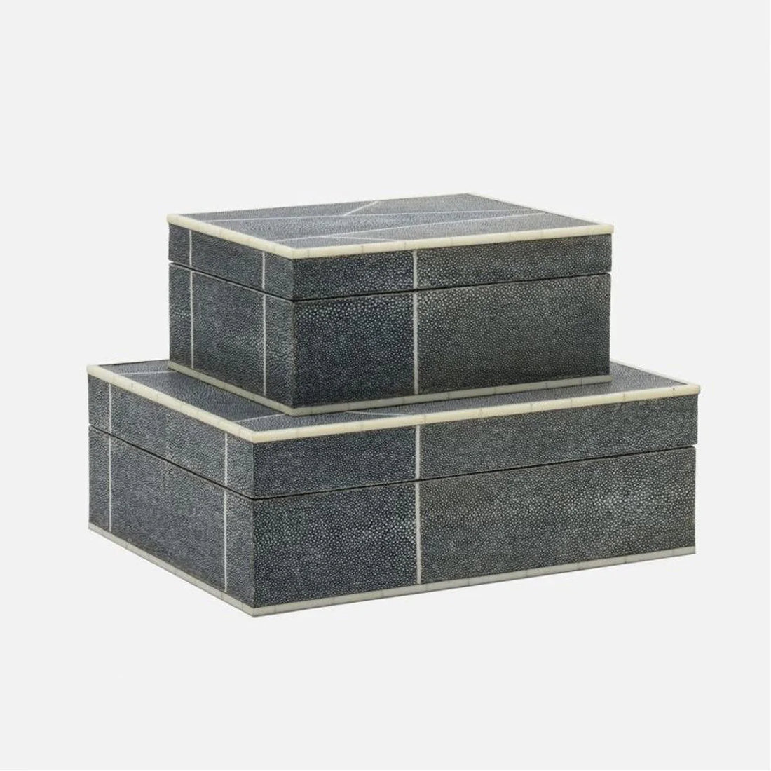 Made Goods Breck Patterned Realistic Faux Shagreen Box, 2-Piece Set
