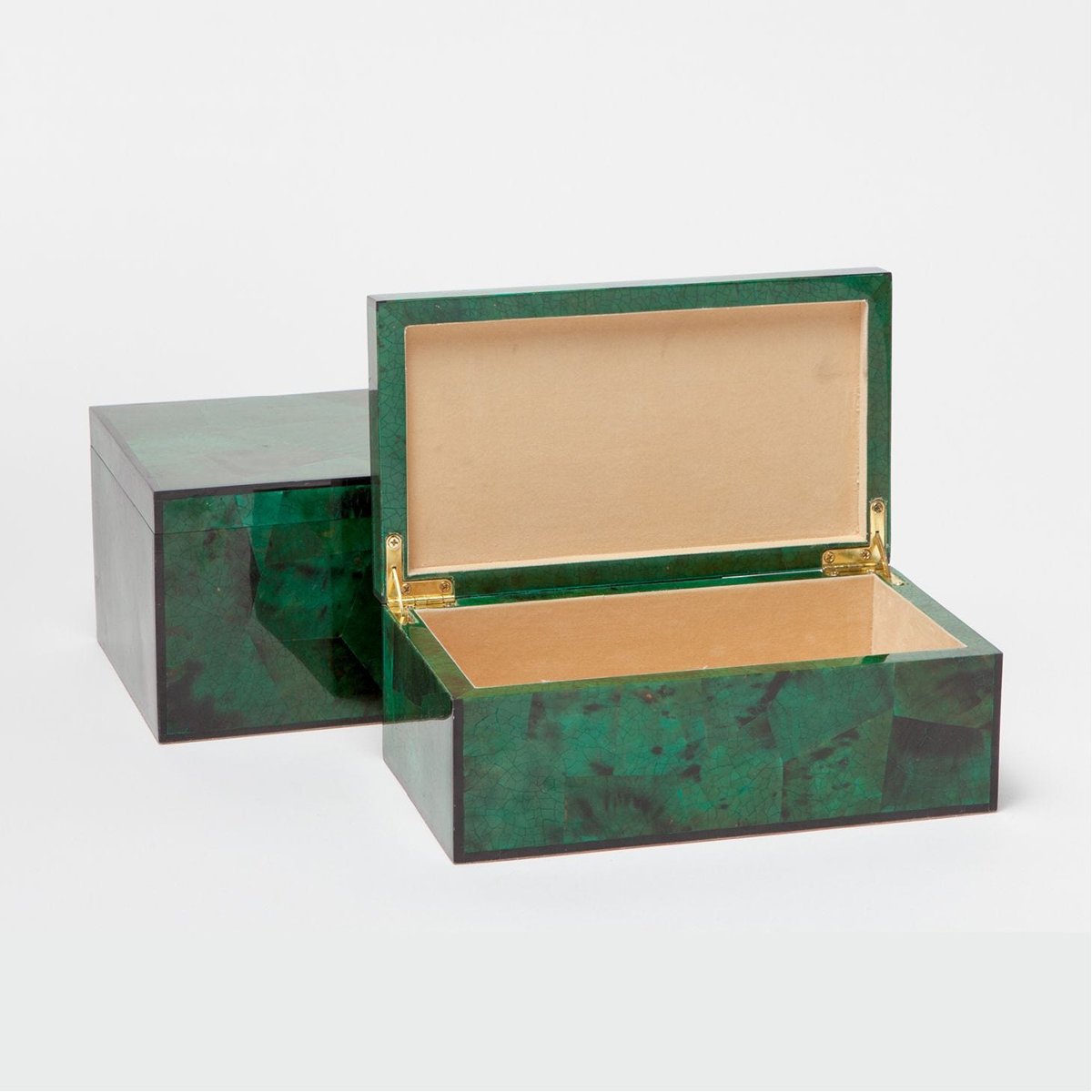 Made Goods Brielle Green Shell Box, 2-Piece Set