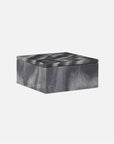 Made Goods Lago 8-Inch Carved Marble Outdoor Box, Set of 2