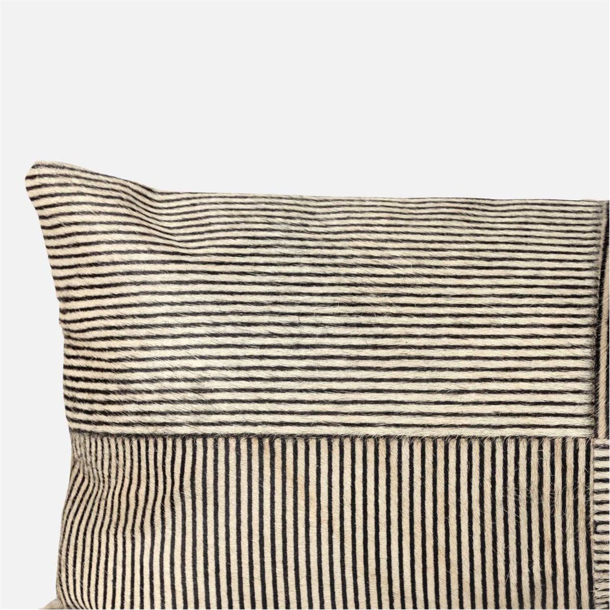 Made Goods Quincy Brown Candy Striped Hair-On-Hide Pillows, Set of 2