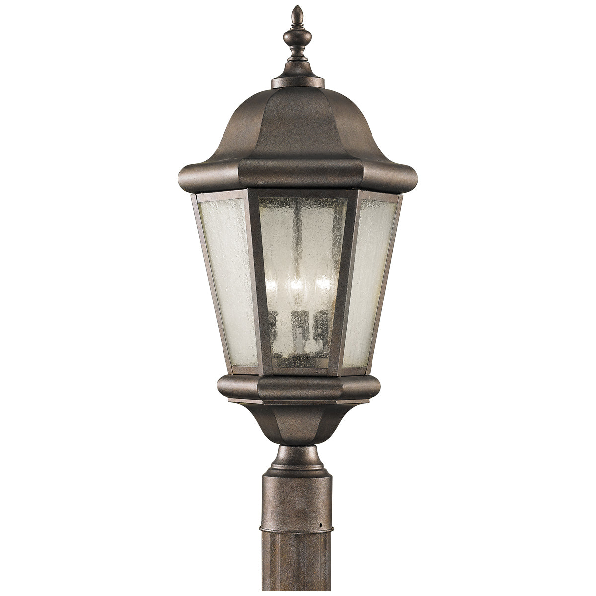 Sea Gull Lighting Martinsville 3-Light Outdoor Post Lantern with Bulb