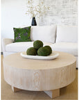 Worlds Away Thick Top Coffee Table with Cross Base