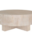 Worlds Away Thick Top Coffee Table with Cross Base
