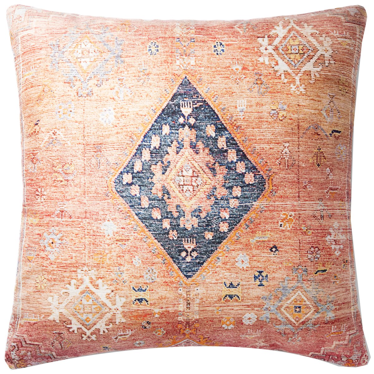Loloi P0883 Coral and Multi 3&#39; x 3&#39; Floor Pillow, Set of 2