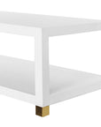 Worlds Away Coffee Table in Matte White Lacquer