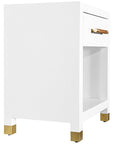 Worlds Away 1-Drawer Side Table in Matte White Lacquer