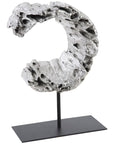 Phillips Collection Cast Eroded Wood Semi-Circle Sculpture on Stand