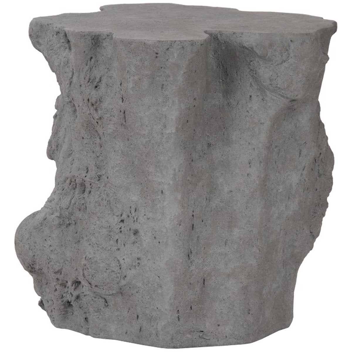 Phillips Collection Log Outdoor Side Table, Charcoal Stone