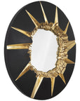 Phillips Collection Circular Cracked Black and Gold Mirror