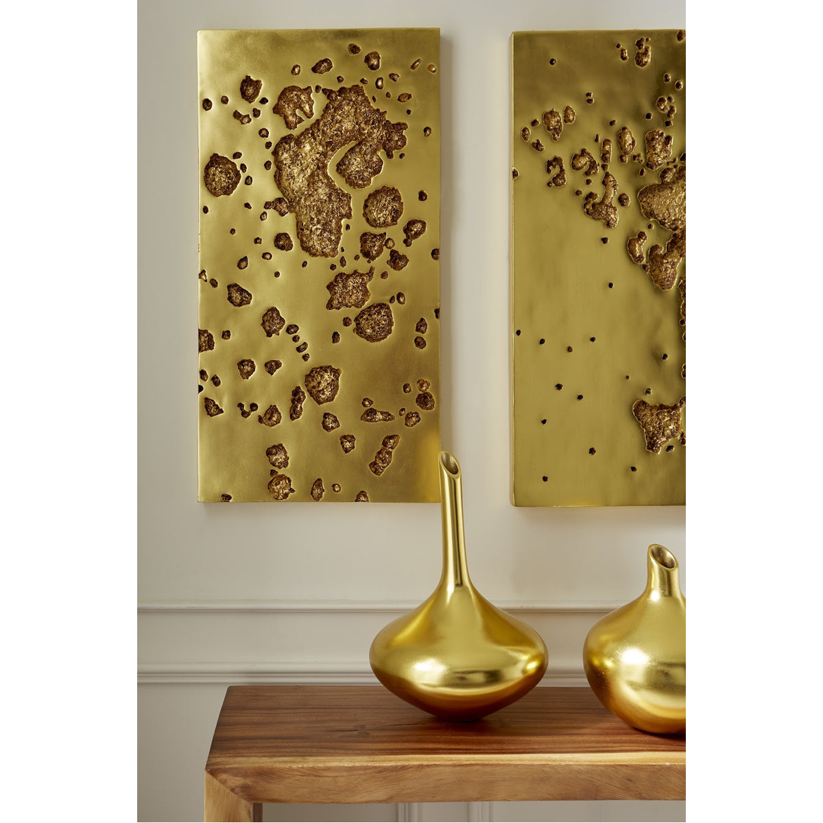 Phillips Collection Splotch Rectangle Gold Wall Art