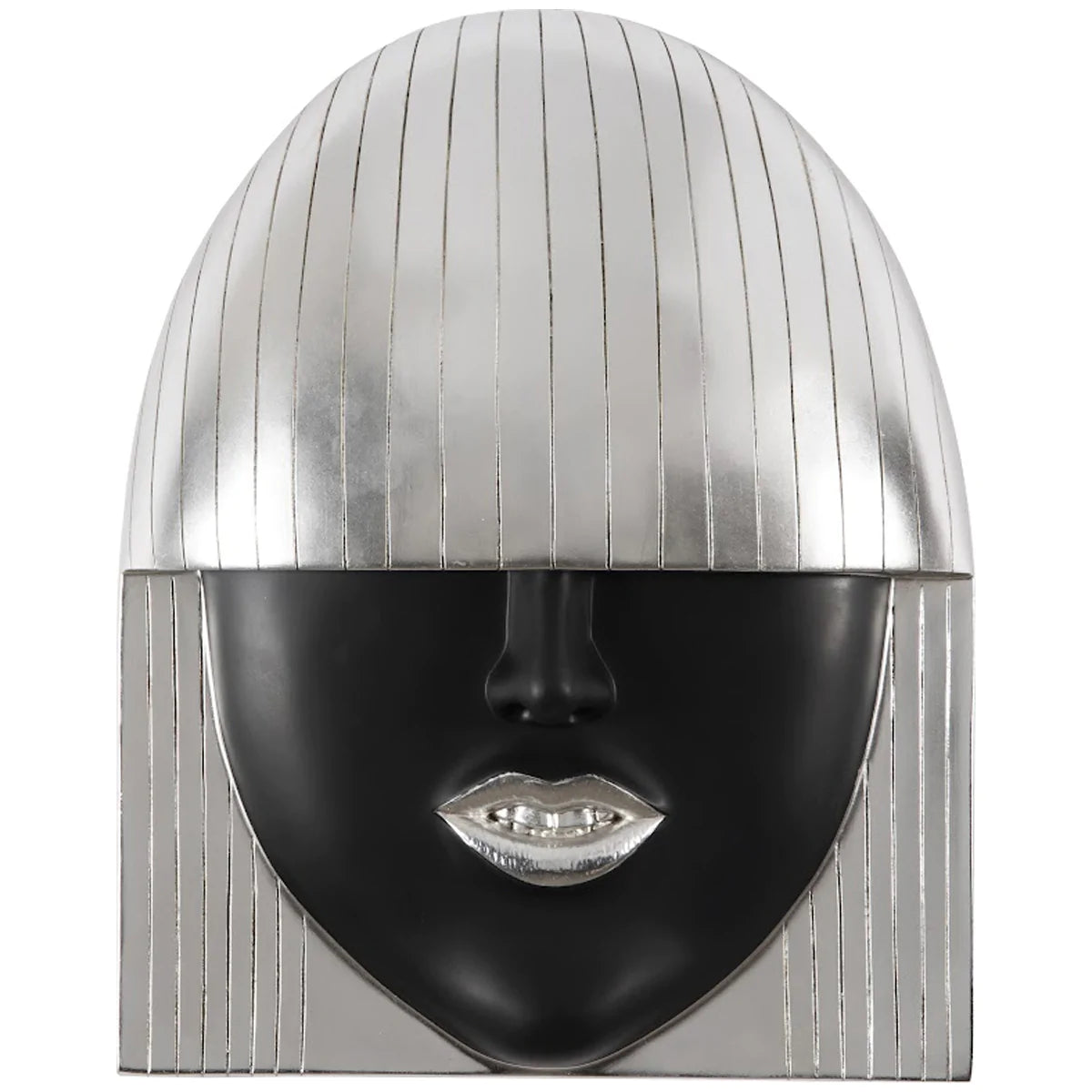 Phillips Collection Fashion Faces Smile Black and Silver Wall Art