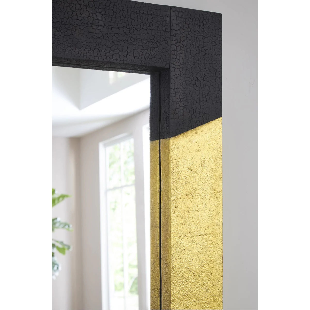 Phillips Collection Scorched Black and Gold Mirror