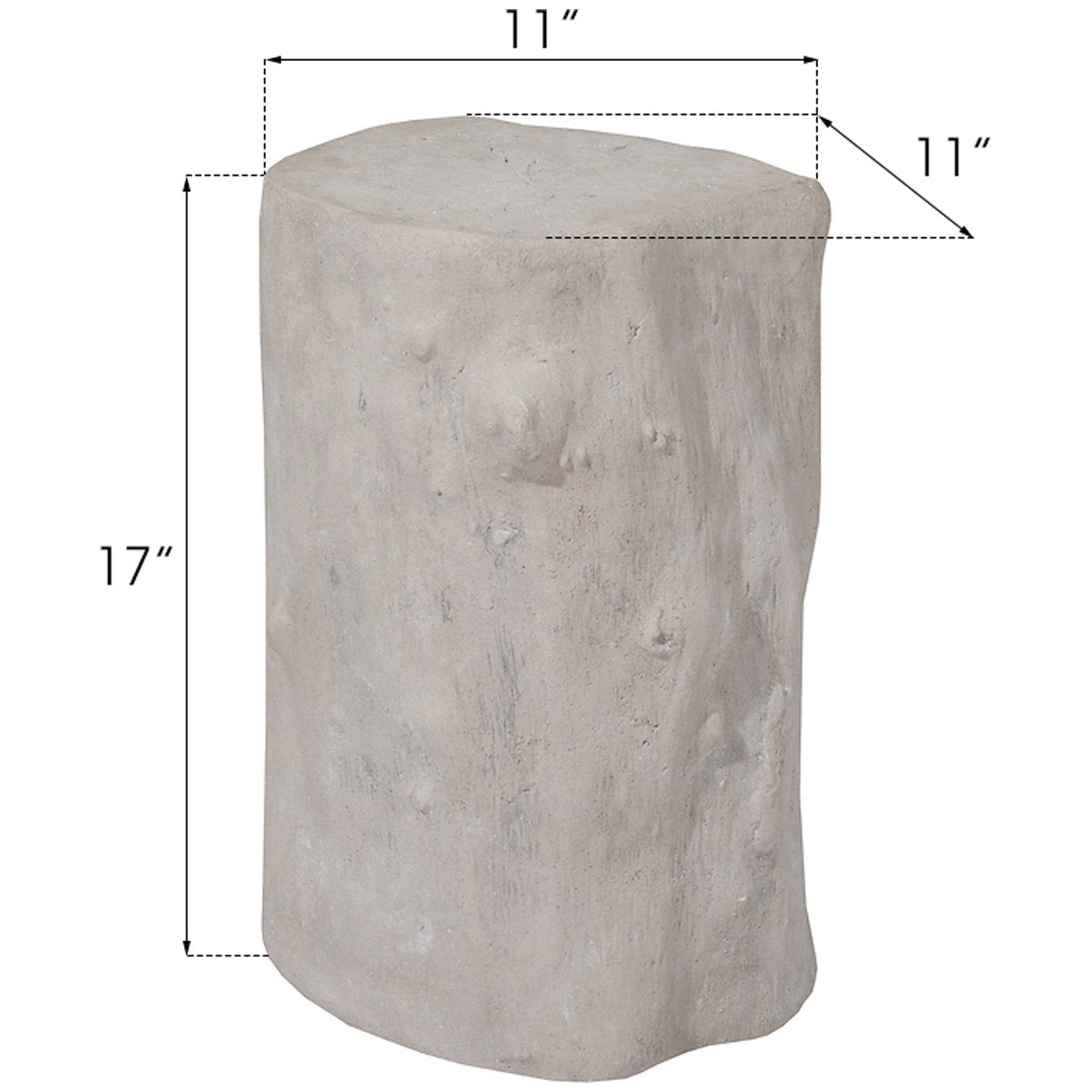 Phillips Collection Log Small Outdoor Stool, Roman Stone