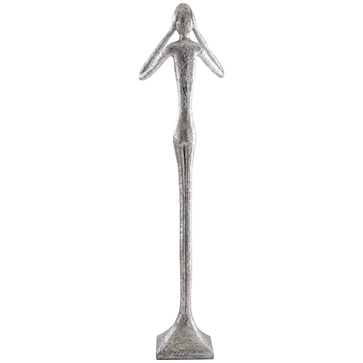 Phillips Collection Hear No Evil Skinny Sculpture, Silver Leaf