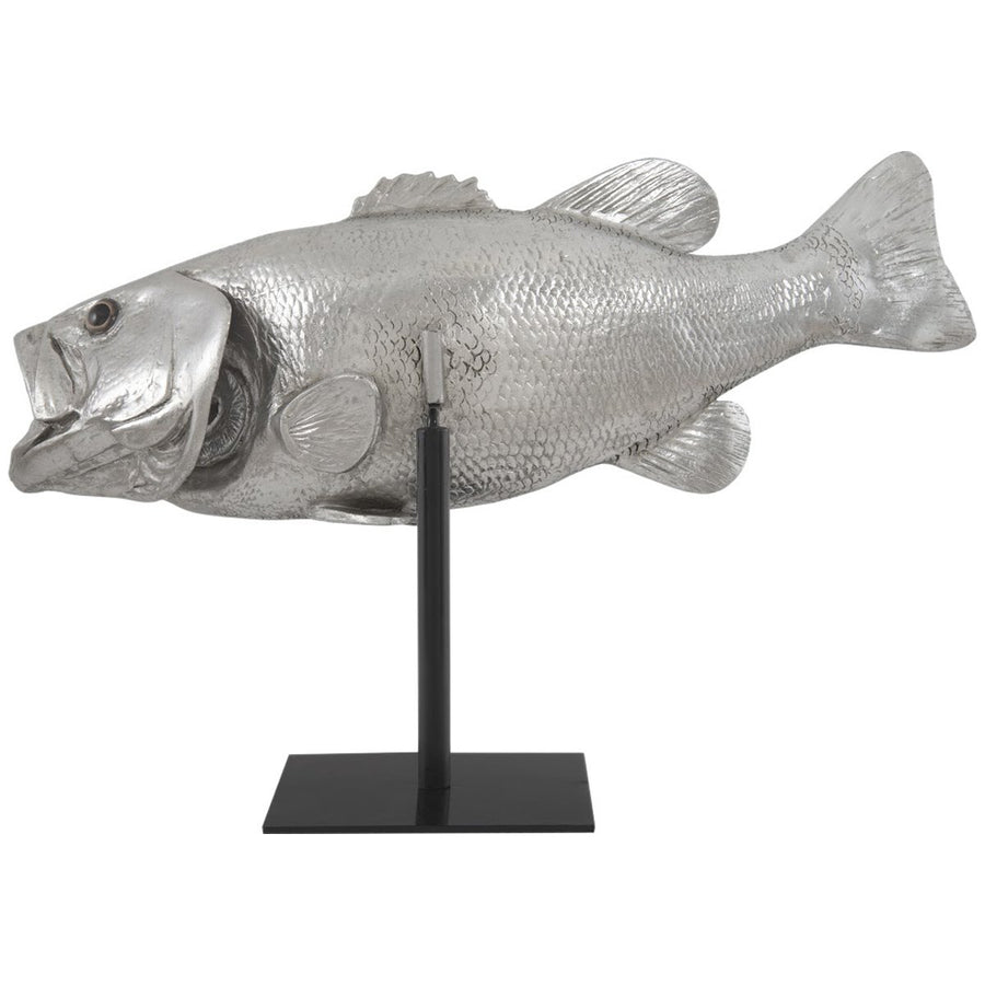 Phillips Collection Large Mouth Bass Fish Sculpture with Stand